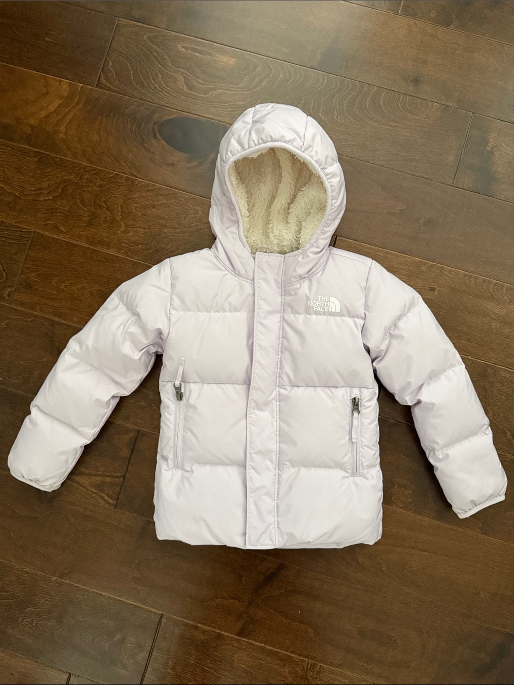 The North Face Girls Hooded Puffer Jacket — Pale Lavender